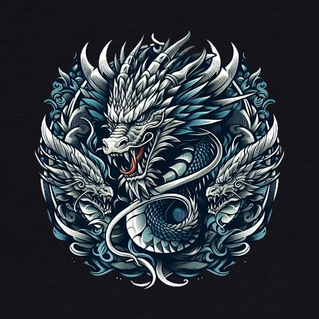 Fierce Blue Dragon by  El-Aal